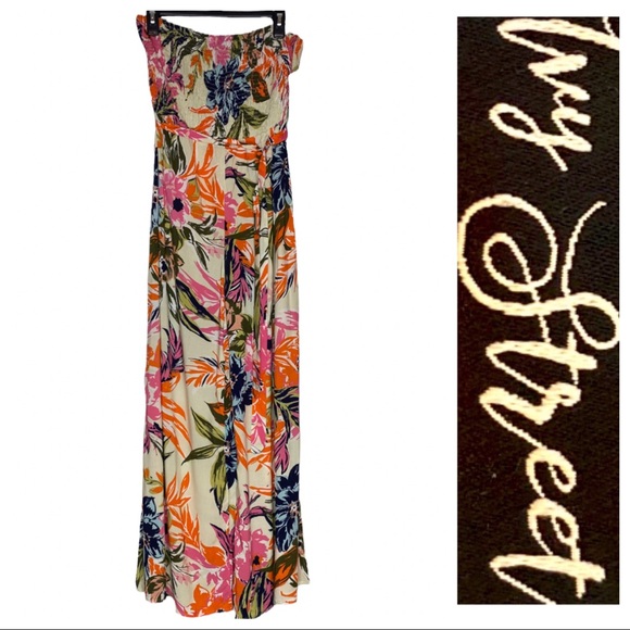 Brand New! Ivy Street Cream Multi-Colored Wide Leg  Sleeveless Jumpsuit size M - Picture 2 of 8